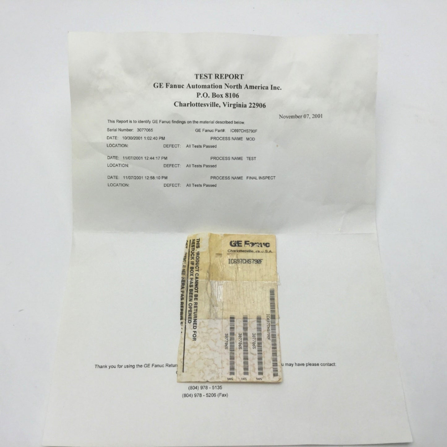 Seller refurbished GE Fanuc IC697CHS790F 9-Slot Rear Mounting PLC Rack