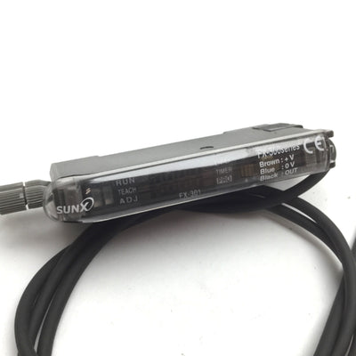 Used SUNX FX-301 NAVI Advanced Digital Fiber Sensor, 12-24 VDC, With Cable