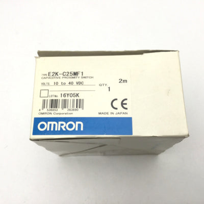 New Other Omron E2K-C25MF1 Capacitive Proximity Sensor, Sense Distance: 25mm, 12-24VDC PNP