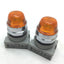 Used Lot of 2 Idec APW LED Dome Pilot Indicator Light Amber APW-199