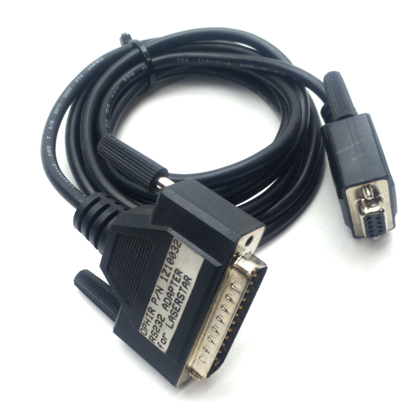 Used Ophir 1Z10032 Laserstar RS232 Cable, 9-Pin D-Sub Female to 25-Pin D-Sub Male, 2m