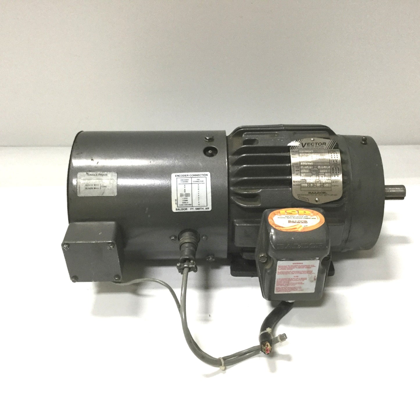 Used Baldor ZDM3518T Vector Drive Motor With HS35 Encoder 1HP 230/460VAC 1750-6000RPM