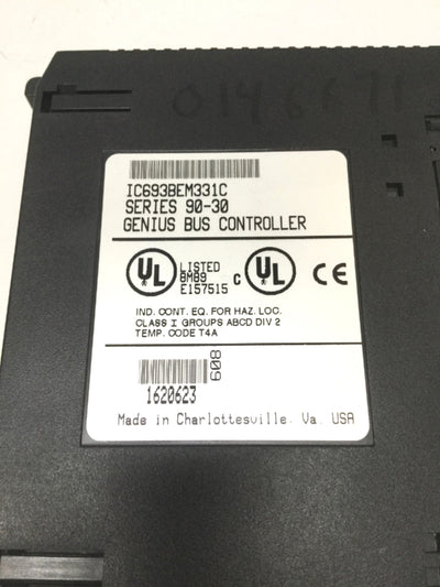 Used GE Fanuc IC693BEM331C Series 90-30 PLC Genius Bus Controller Module, 128B