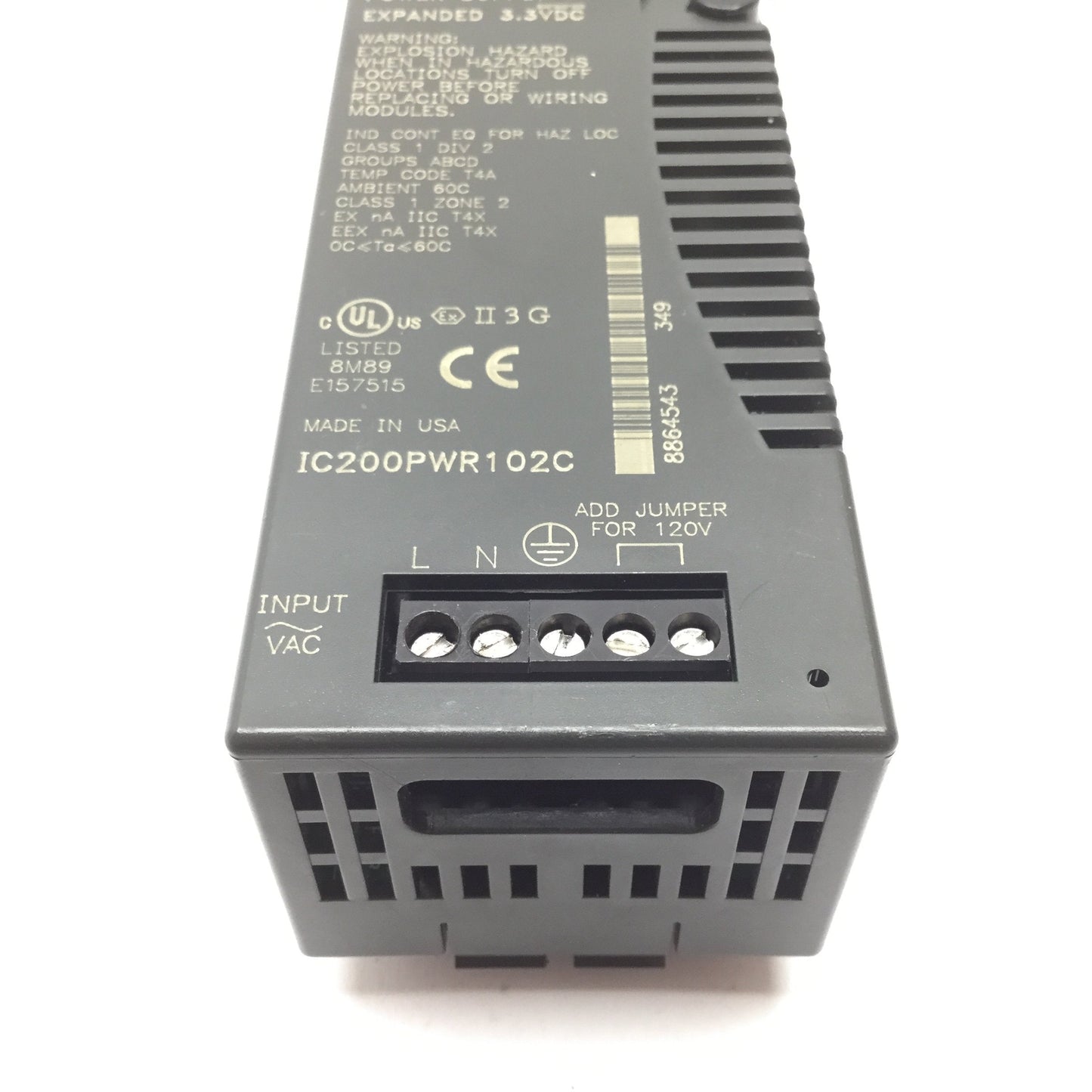 Used GE Fanuc IC200PWR102C VersaMax Power Supply Module In 120/240VAC Expanded 3.3VDC