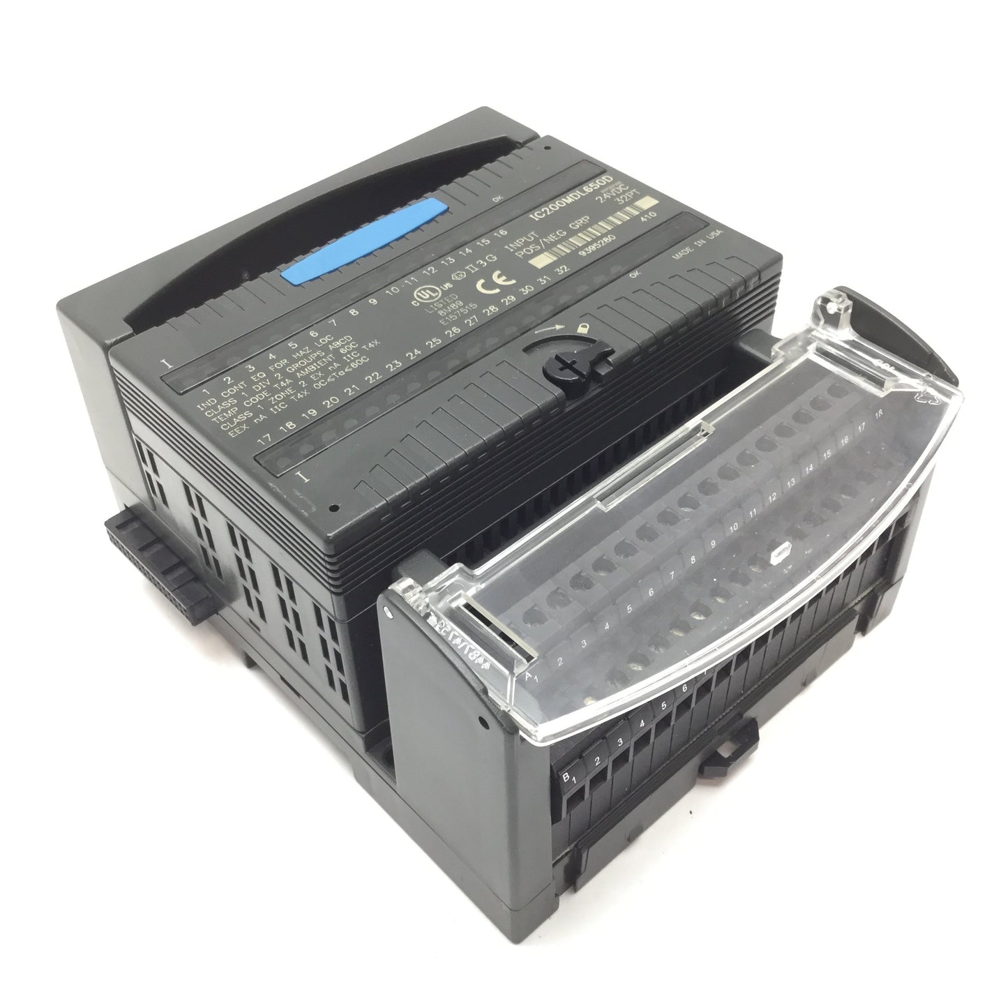 Used GE Fanuc IC200MDL650D VersaMax PLC Input Module, With IC200CHS002C I/O Carrier