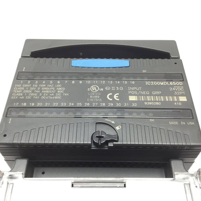 Used GE Fanuc IC200MDL650D VersaMax PLC Input Module, With IC200CHS002C I/O Carrier