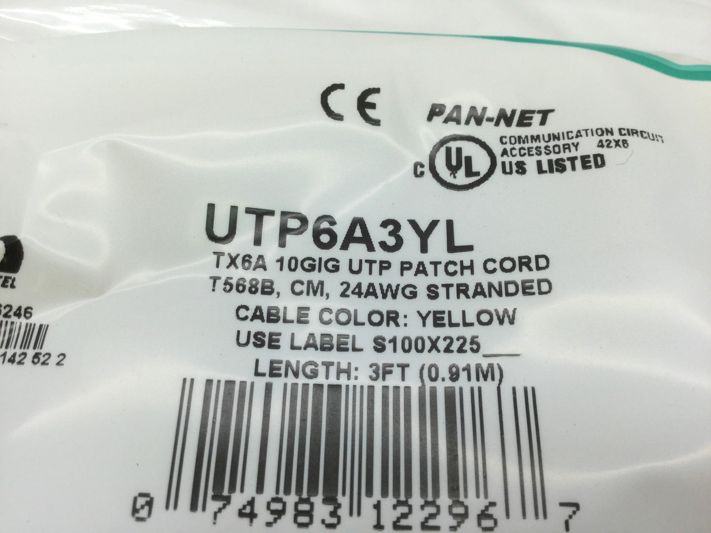 New Box of 10 New Panduit UTP6A3YL Patch Cords W/ MaTriX Tech 3' CAT 6A 10GB Yellow