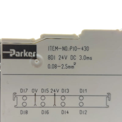 Used Parker PIO-430 Digital Input Module, 8 Inputs, CANopen, 24VDC 0.5A