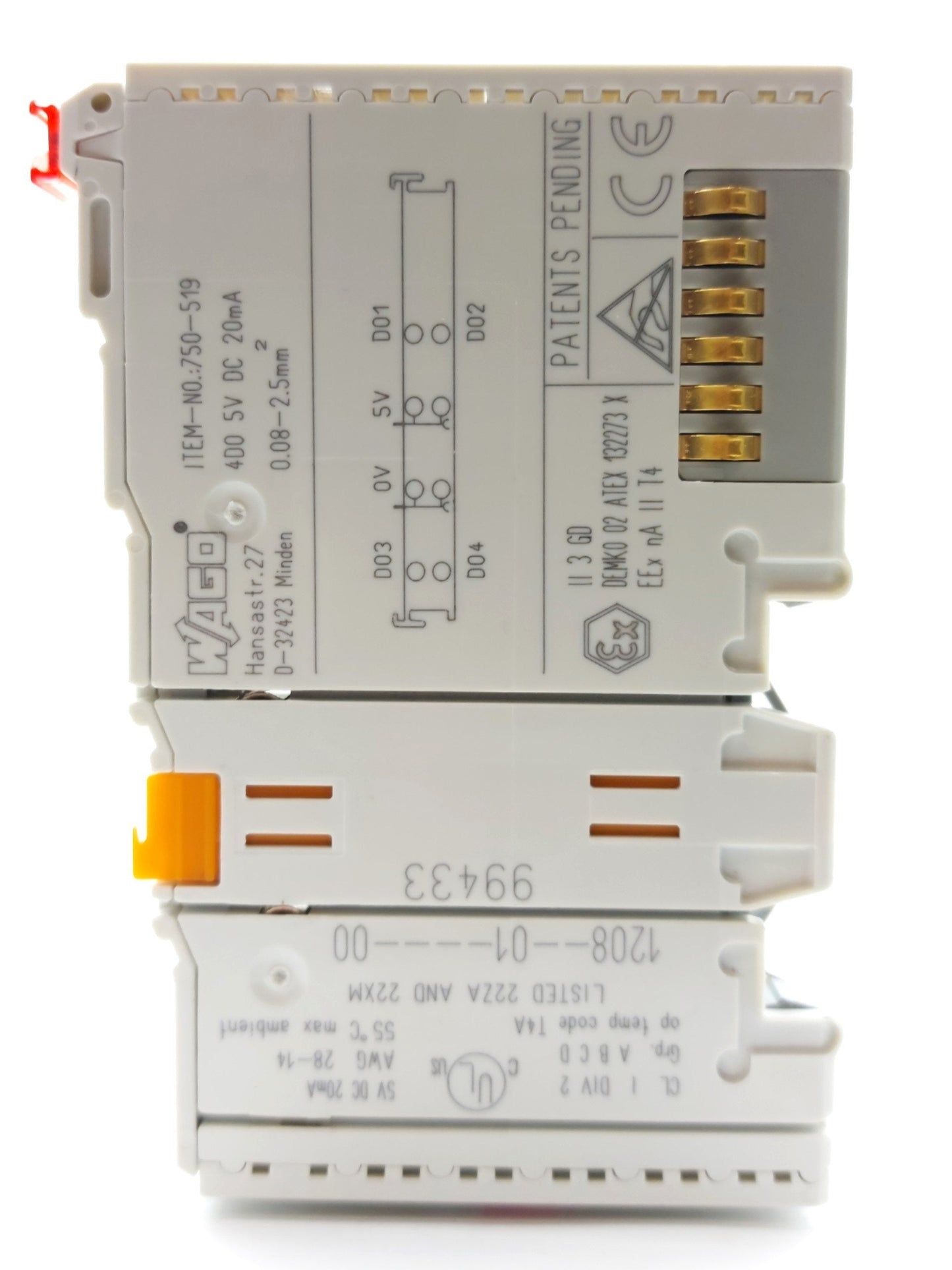 Used WAGO 750-519 Digital Output Module, 4 Outputs, for 750-377, 5VDC 20mA