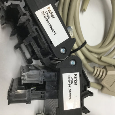 Used Lot of 2 Parker VM25 Breakout Board Screw Terminal Modules w/DSub 25-Pin Cable