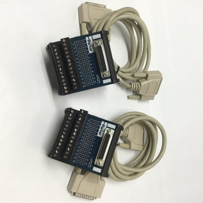 Used Lot of 2 Parker VM25 Breakout Board Screw Terminal Modules w/DSub 25-Pin Cable