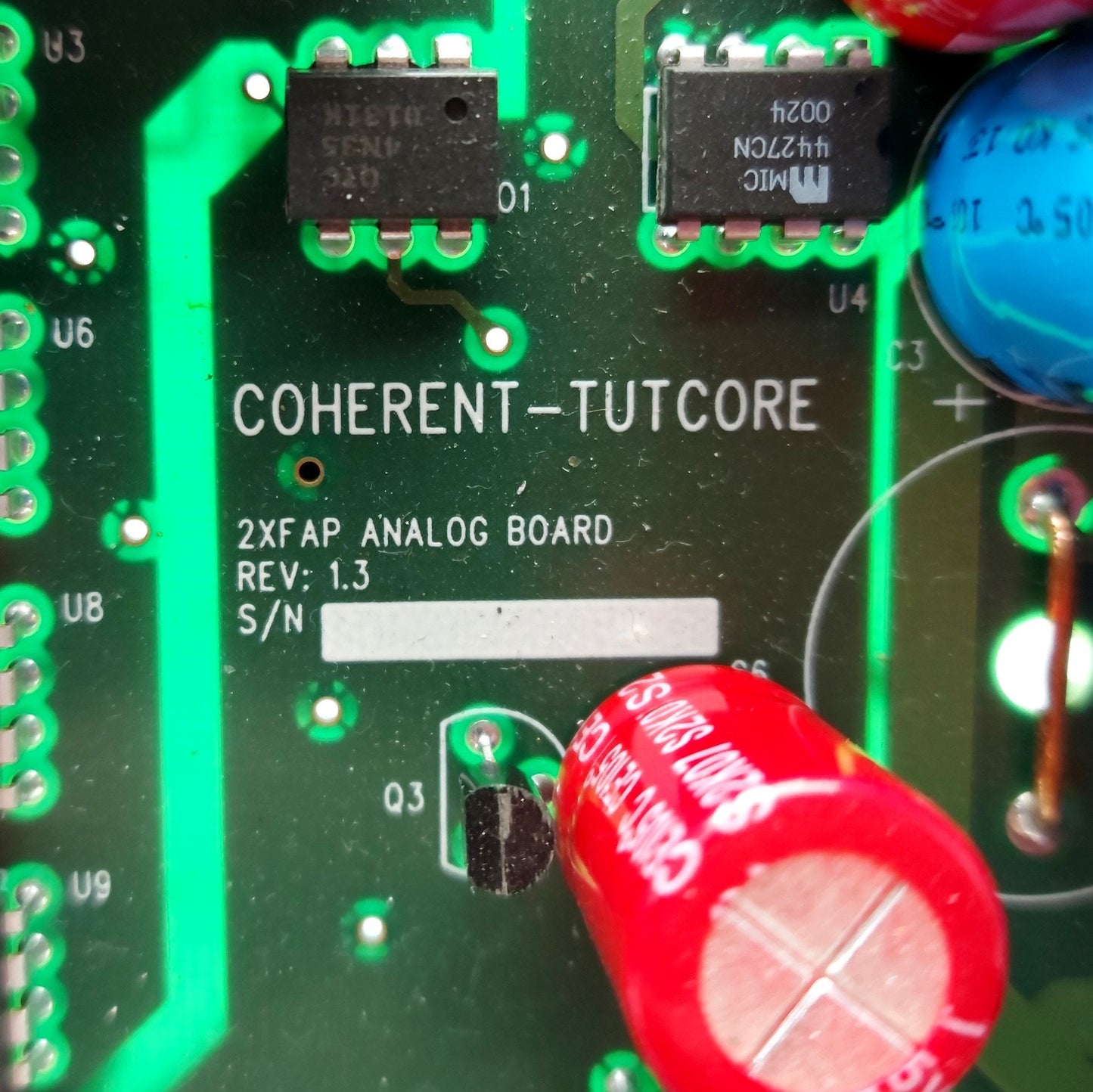 Used Coherent Rev. 1.3 Duo FAP LASER Analog Control Board, 10/50-Pin Header