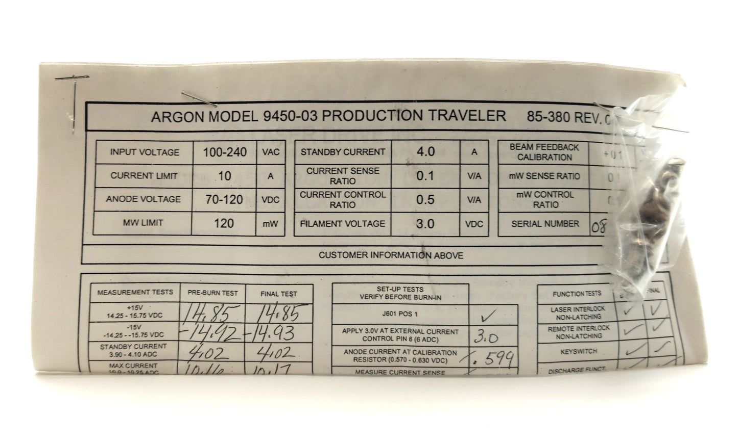 New Other Spectra Physics 263-A06 Laser Power Supply, Out: 70-120VDC 4-10A In: 100-240VAC