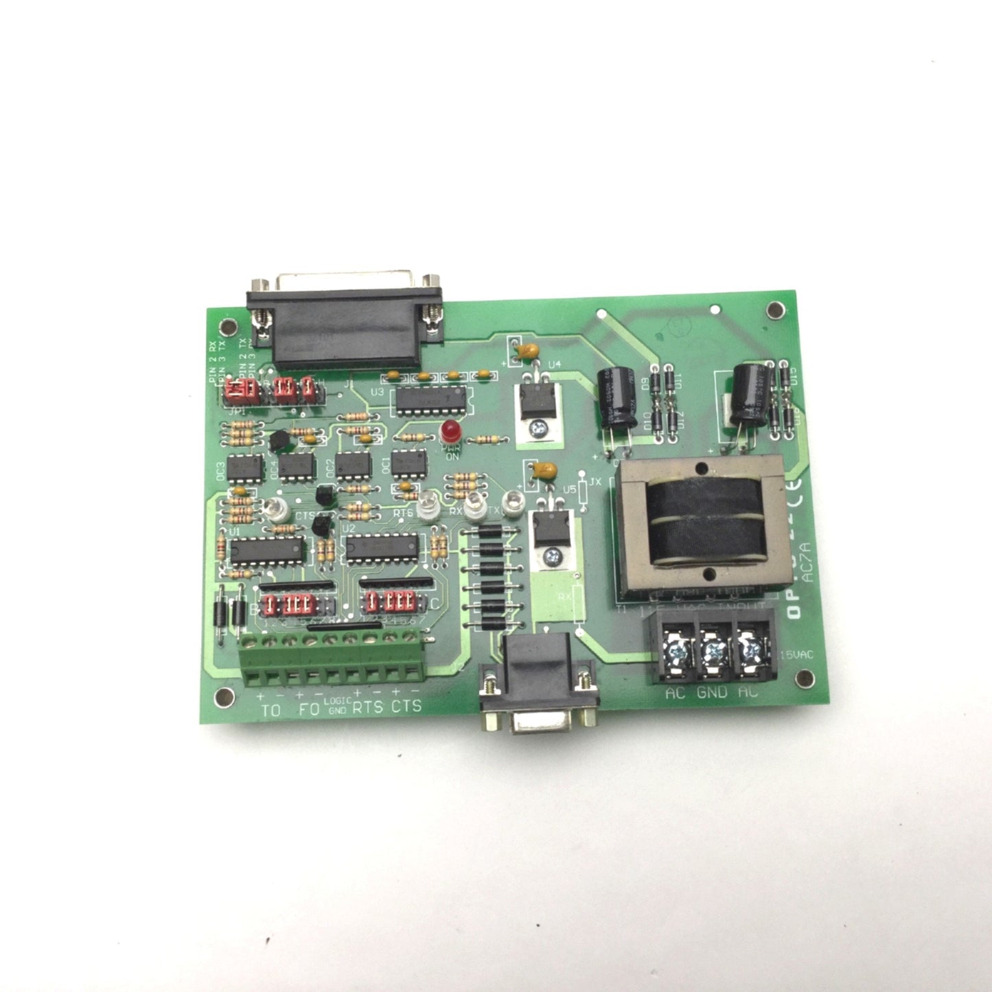 Used Opto 22 AC7A RS-232 To RS-422/485 Converter Board 120VAC, With 10ft Cable