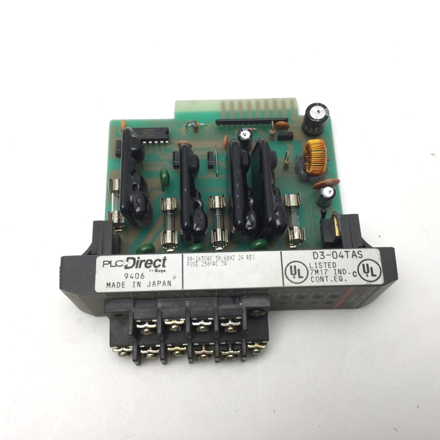 Used PLC Direct D3-04TAS Discrete Output Module 4-Point 120-240VAC 2A/Point 2A/Common