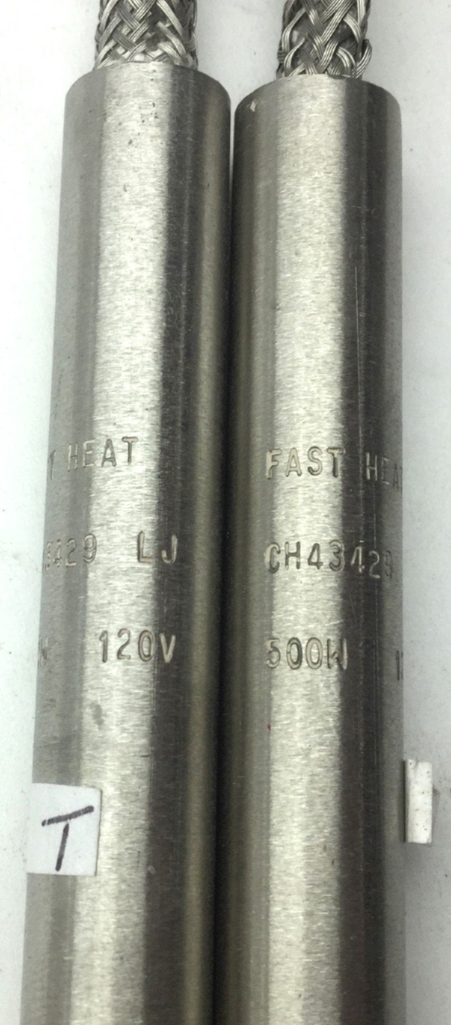 Used Lot of 2 Fast Heat CH43429 Heater Cartridge Rod, 120V, 500W, 1/2" Dia, 6" Long