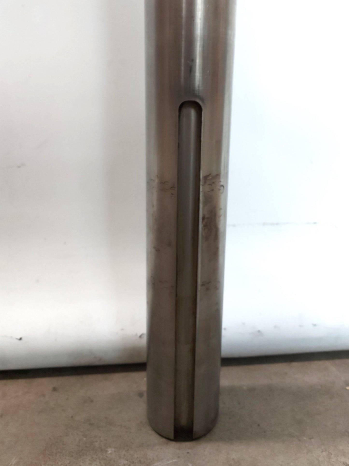 Used SS Rotary Shaft 2 3/4" to 3" End Diameter 3 3/4 x 5/8" 9 x 3/4" Keyway 50" Long