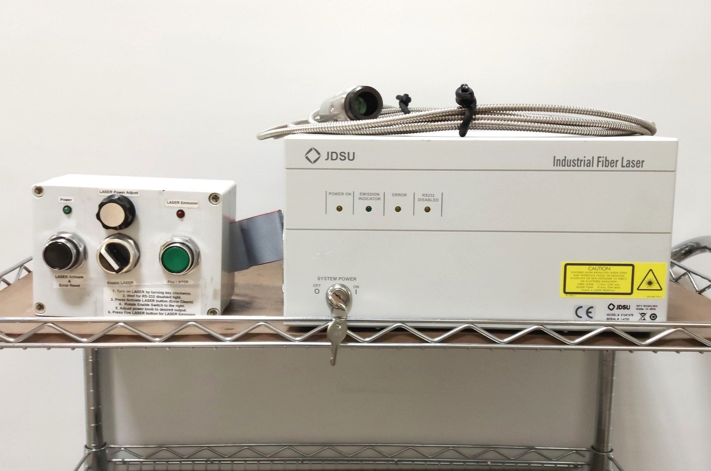 Used JDSU 21047476 IFL15 Fiber Optic Diode Laser 1110nm 15W ?7.3mm Beam w/Controller