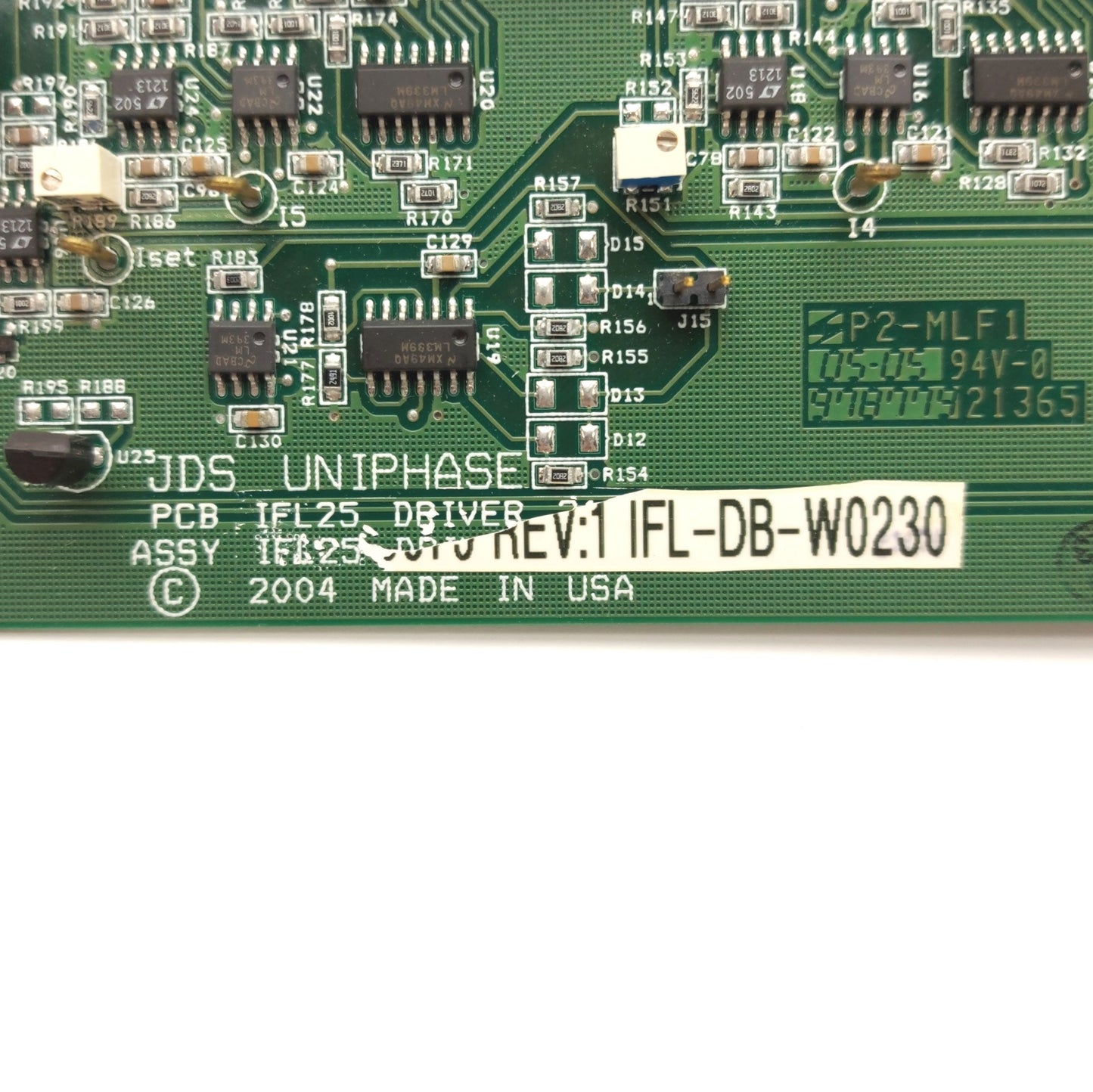 Used JDSU IFL-DB-W0230 Rev. 1 Laser Driver Board, for IFL Series Lasers