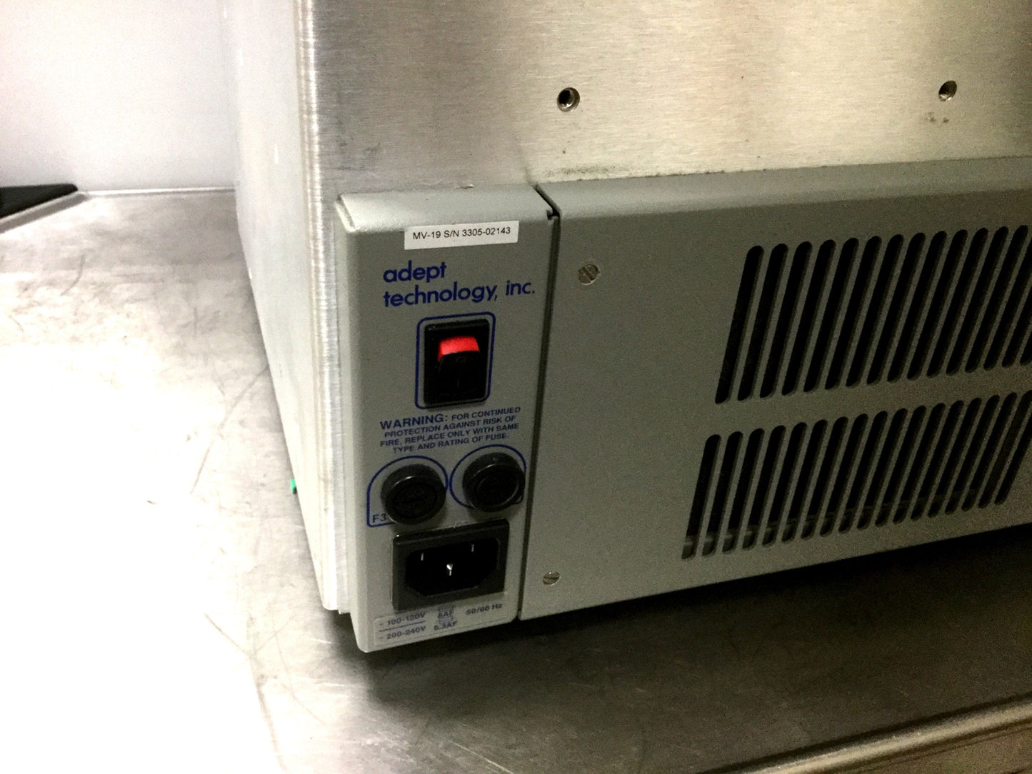 Used Adept MV-19 PLC Controller & Power Supply, 19-Slot, 240VAC, 30330-25000