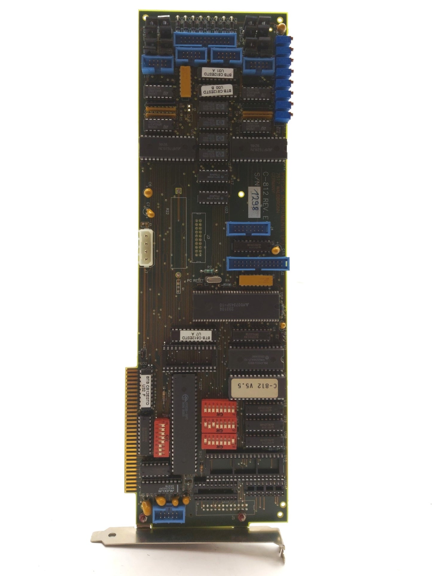 Used Physik Instrumente C-812 Rev. E Stepper Motor Controller Card, ISA Slot