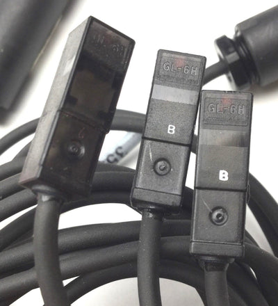 Used Lot of 3 Sunx GL-6H Inductive Proximity Sensor, Range: 1.6mm, Voltage: 12-24VDC