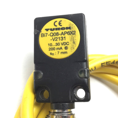 Used Turck Bi7-Q08-AP6X2-V2131 Inductive Proximity Sensor, 7mm, 10-30VDC, PNP, Cable