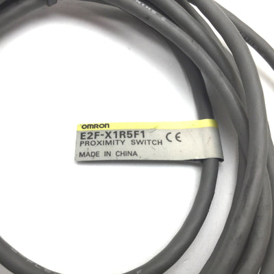 Used Omron E2F-X1R5F1 Inductive Proximity Sensor, Range: 1.5mm, Voltage: 12-24VDC