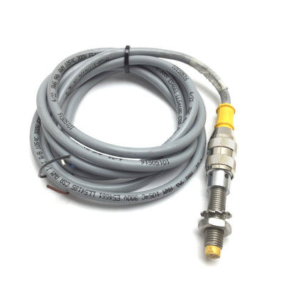 Used Turck 46722 Inductive Proximity Sensor, 3mm, 10-30VDC, M8, M12 4-Pin, With Cable