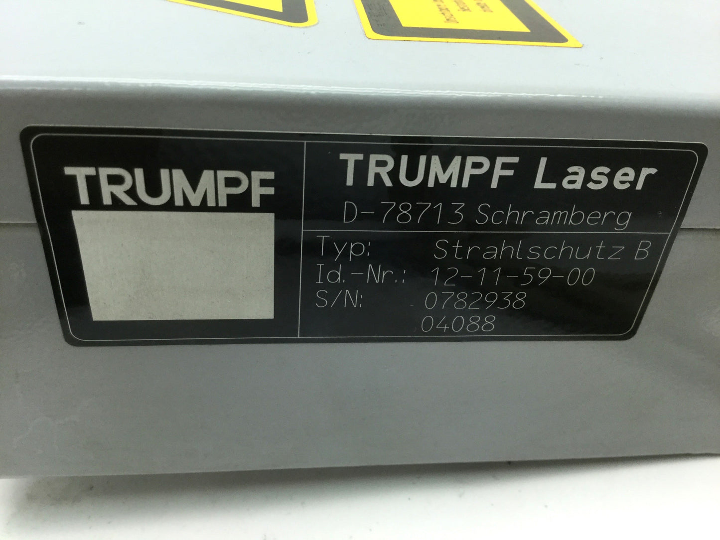 Used Trumpf 12-11-59-00 Laser Strahlschutz Beam Radiation Protector With Collimator