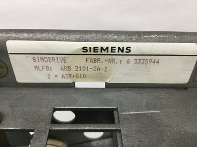 Used Siemens 6RB2101-2A-Z SIMODRIVE 210 3-Axis DC Servo Feed Drive Rack 165VAC 3-PH