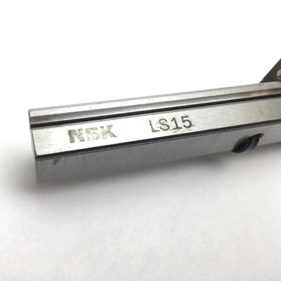 Used NSK LS15 Linear Ball Bearing Block Slide Carriages (x2) on 400mm Guide Rail