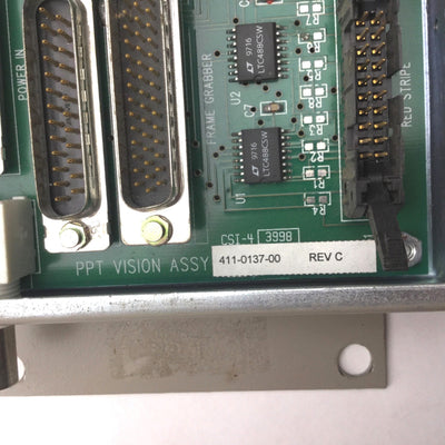 Used PPT Vision Assy 411-0137-00 Circuit Board, CCSI-4 3998, 7 Slots, Rev C