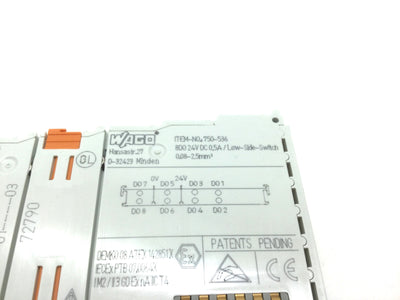 Used WAGO 750-536 Digital Output Module Low Side Switching, 8 Outputs, 24VDC 0.5A