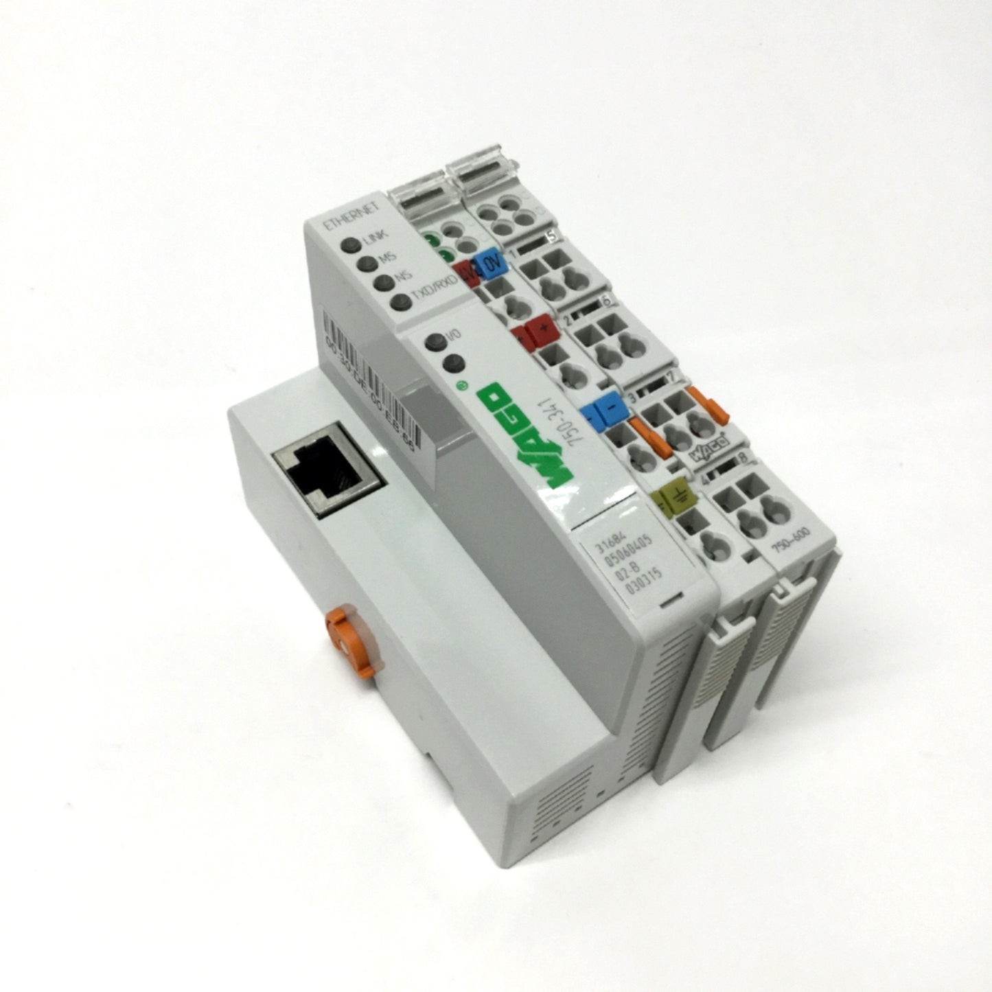 Used Wago 750-341 Ethernet TCP/IP Fieldbus Coupler Digital & Analog, With 750-600 End