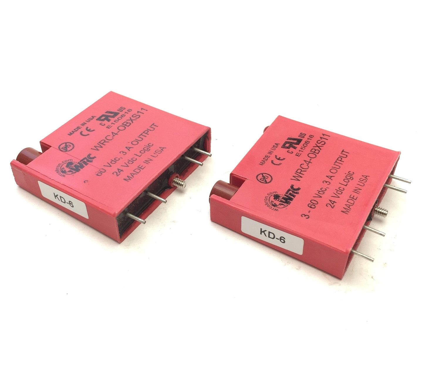 New Lot of 2 WRC4-OBXS11 Discrete I/O Modules, Input: 3-60VAC, Output: 24VDC