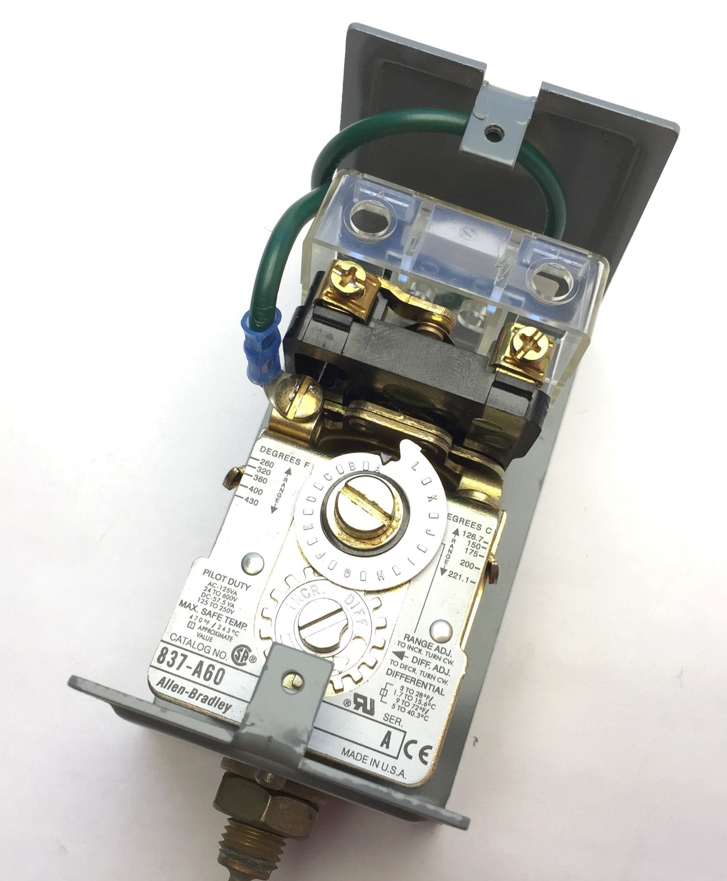 Used Allen Bradley 837-A60A Temperature Control, Adjustable 260-430øF, Length 3-3/4"