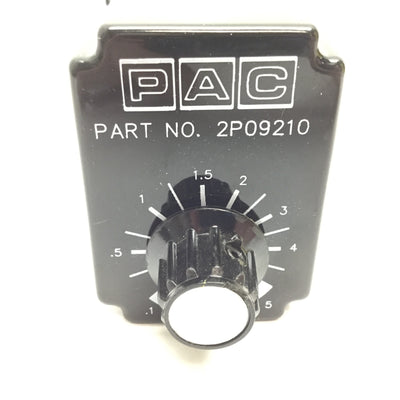 New Other PAC 2P09210 Delay Timer, 0.1-5sec, DPDT, Input: 120VAC 50/60Hz, 8-Pin Male