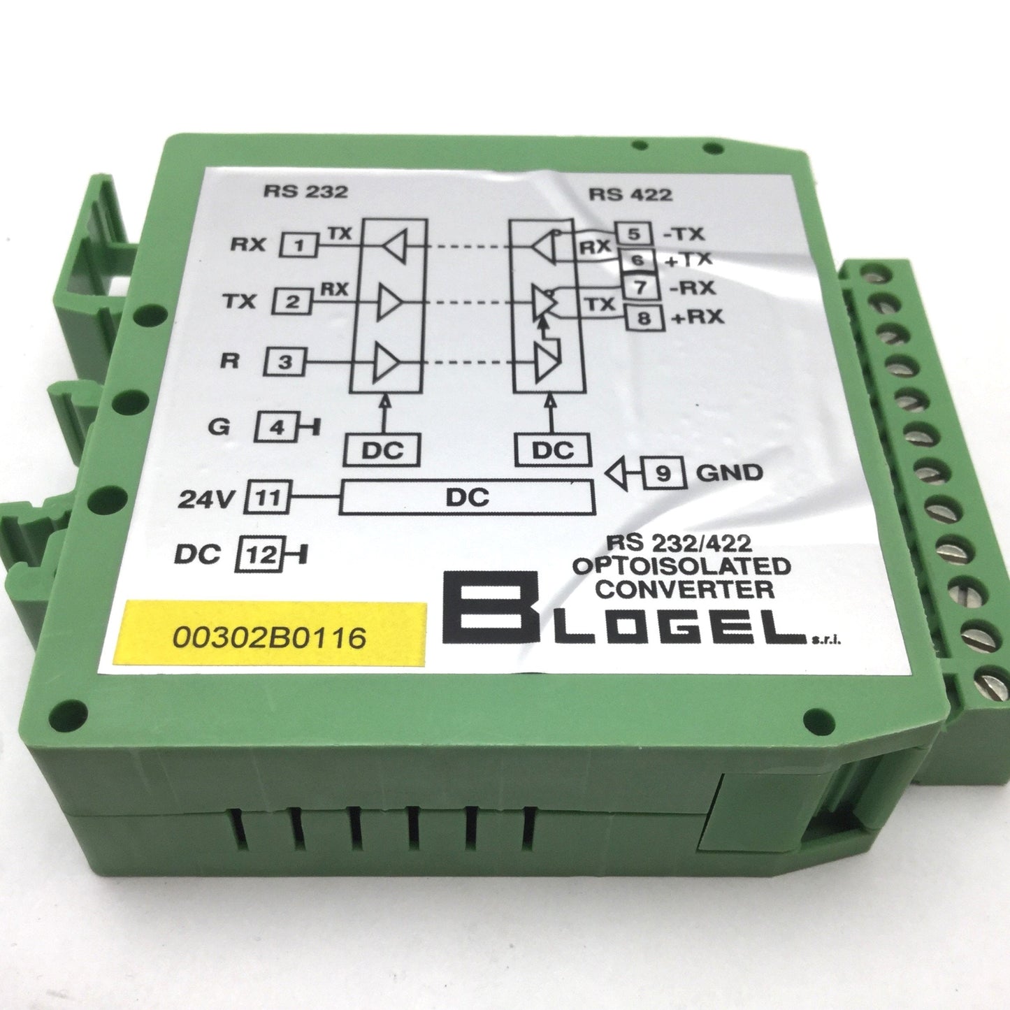 New Other Logel Optoisolated Converter, RS232 to RS422, Supply: 24VDC, DIN Rail Mount