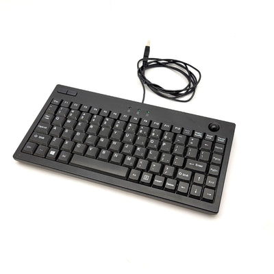 Used Adesso AKB-310UB Miniature Keyboard With Built in Optical Trackball, USB Cable