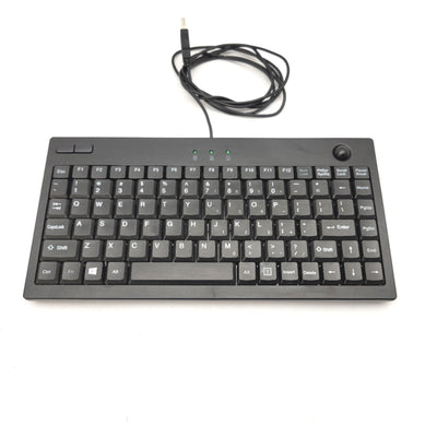 Used Adesso AKB-310UB Miniature Keyboard With Built in Optical Trackball, USB Cable