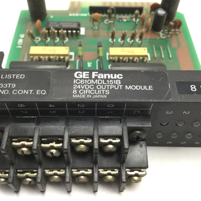 Used GE Fanuc IC610MDL151B Series One PLC Output Module, 8-Point, 24VDC