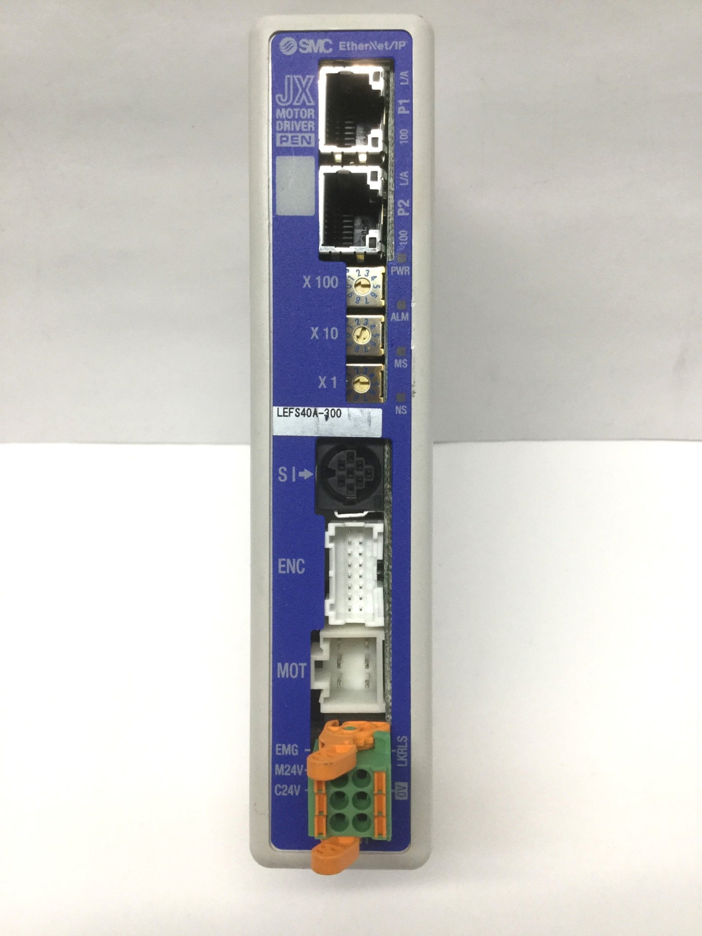 Used SMC JXC918-LEFS40A-300 Ethernet/IP Step Motor Driver Actuator Controller 24VDC