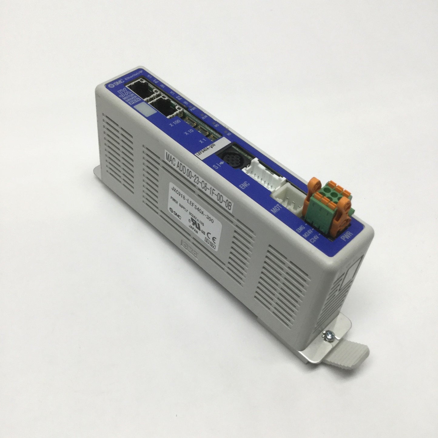 Used SMC JXC918-LEFS40A-300 Ethernet/IP Step Motor Driver Actuator Controller 24VDC