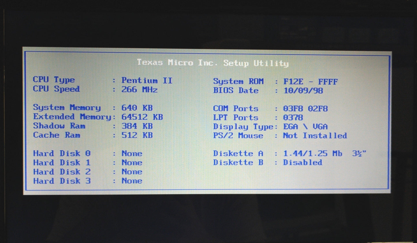 Used TEXAS MICRO 25527 Single Board Computer Intel P2 266MHz 2x Slot 1 64MB PICMG 1.0