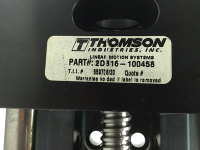 New Other Thomson 2DB16-100458 Linear Actuator Guided Ball Screw Stroke 6.46" Lead 0.2"