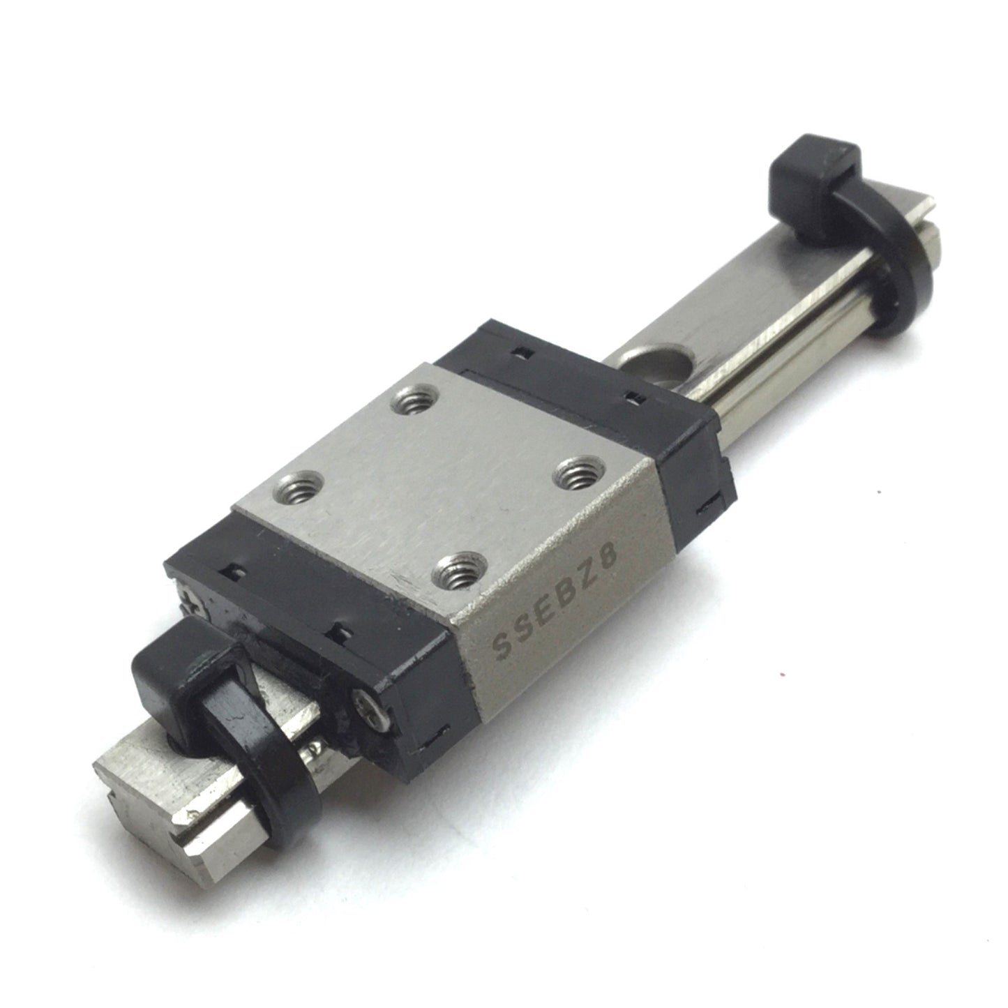 Used Misumi SSEBZ8 Miniature Linear Guide, Rail: 55mm, Slide: 17mm x 23mm