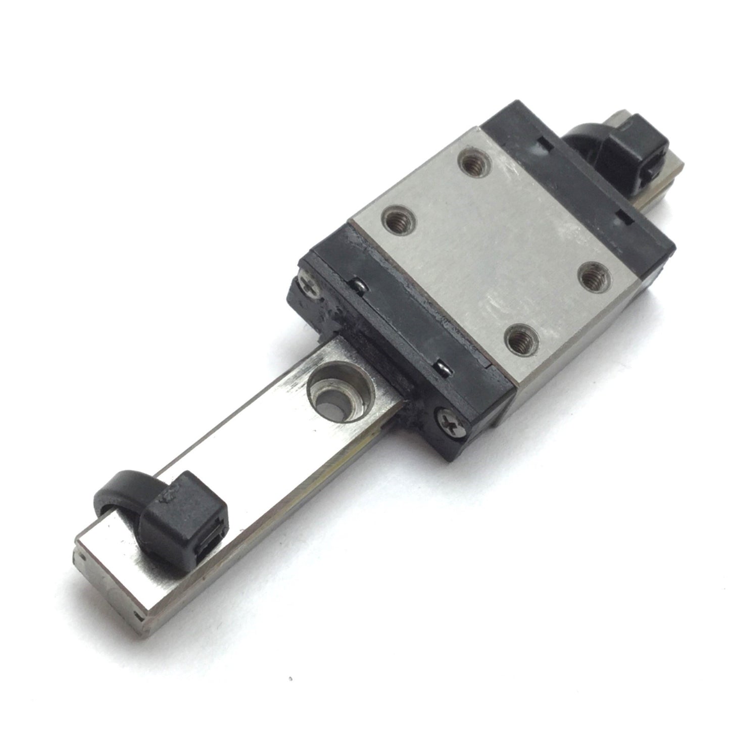 Used Misumi SSEBZ8 Miniature Linear Guide, Rail: 55mm, Slide: 17mm x 23mm