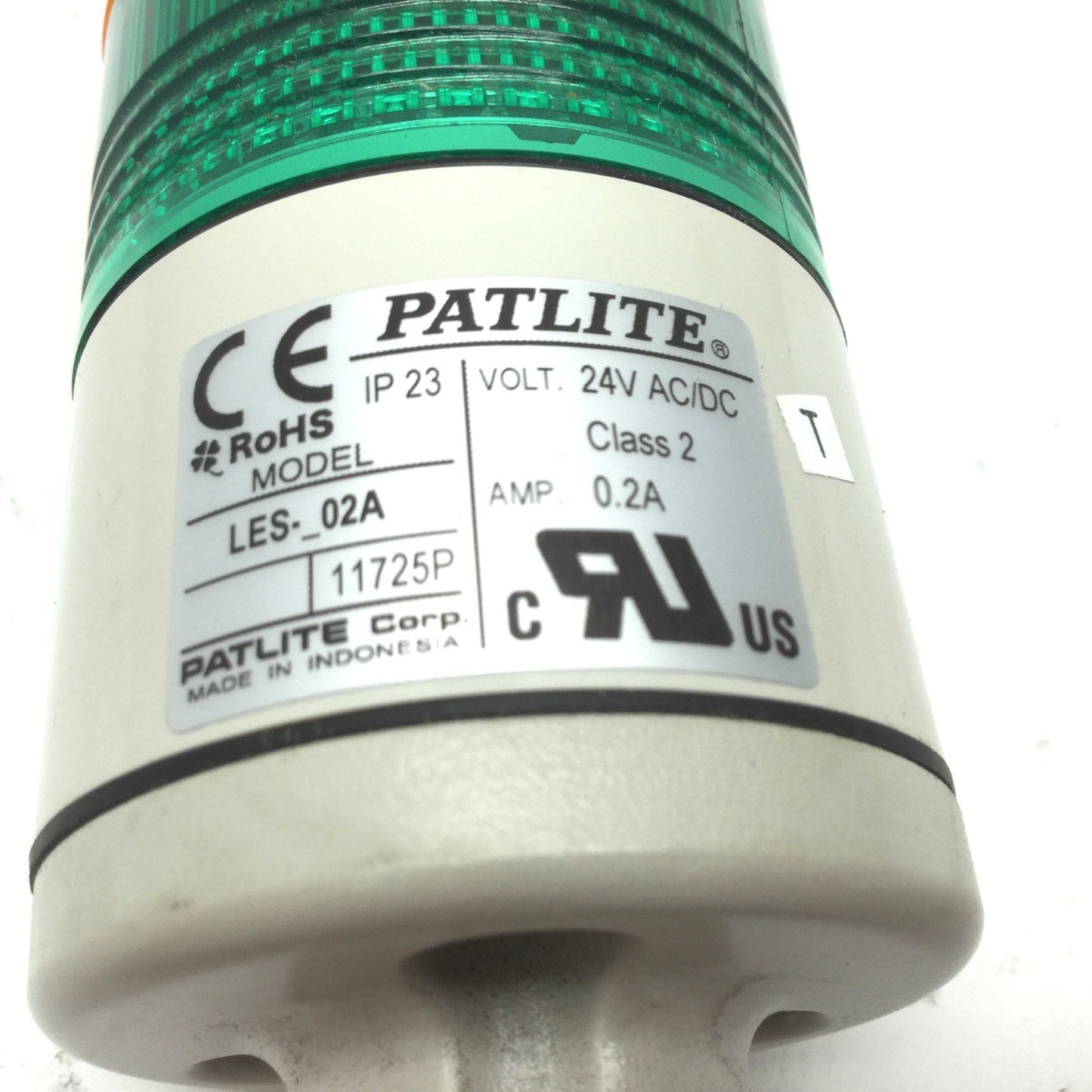 Used Patlite LES-302A Stack Light Signal Tower LED Red Yellow Green 24VAC/DC H 16.25"