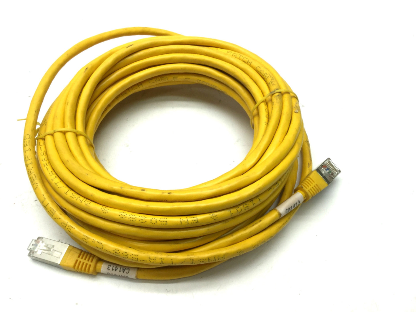 Used Digitus Cat 6A Patch Cord, Yellow, Length: 10M, 26/7 AWG Cat6 Ethernet Cable